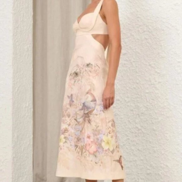 Zimmerman summer fashion linen floral pat-tern mid-length dress - Picture 7 of 12